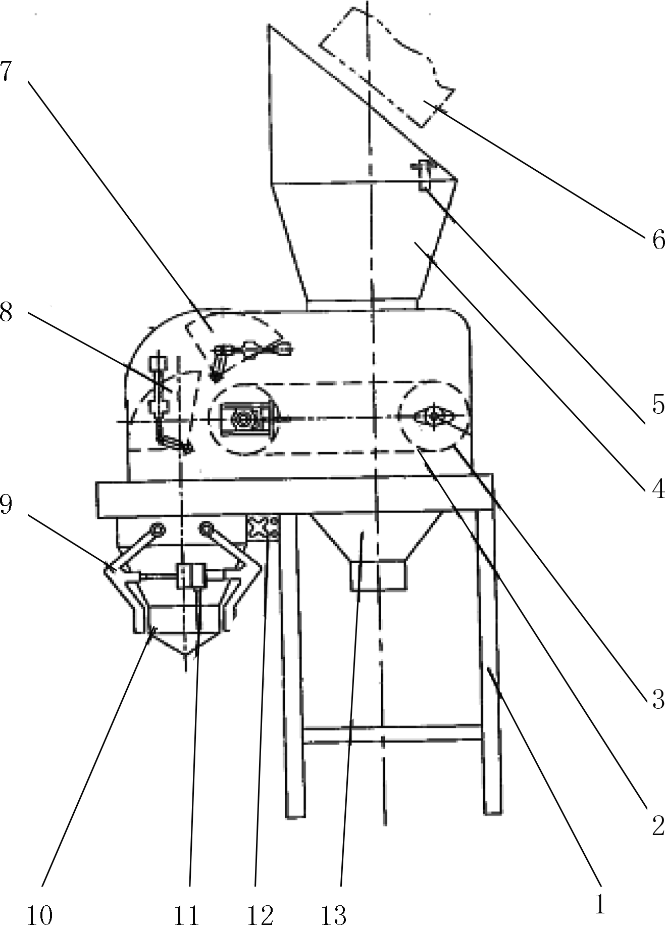 肥料包裝機(jī)整體機(jī)械結(jié)構(gòu)圖