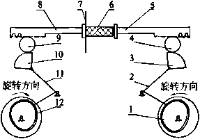 鋁箝紙煙包從2號輪進(jìn)入3號輪的運動示意圖