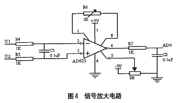 數(shù)據(jù)信號(hào)放大及調(diào)零電源電路圖